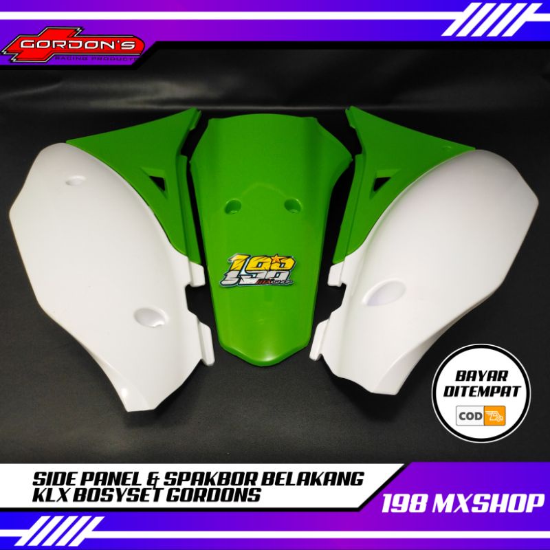 Jual PAKET SIDE PANEL DAN SPAKBOR BELAKANG KLX BODYSET GORDON COVER