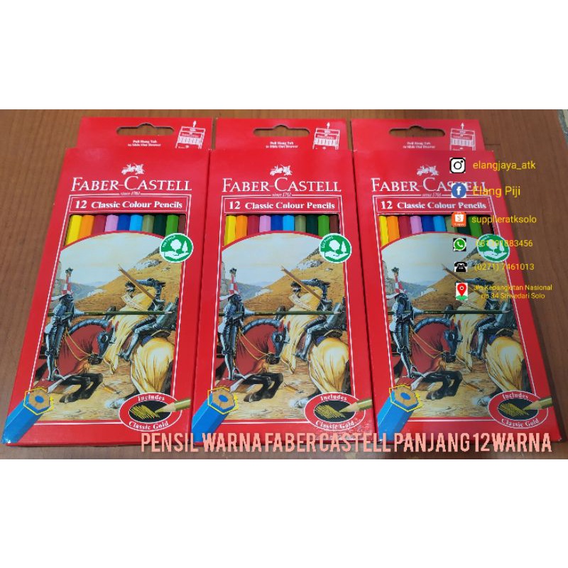 Jual PENSIL WARNA FABER CASTELL PANJANG 12WARNA Shopee Indonesia