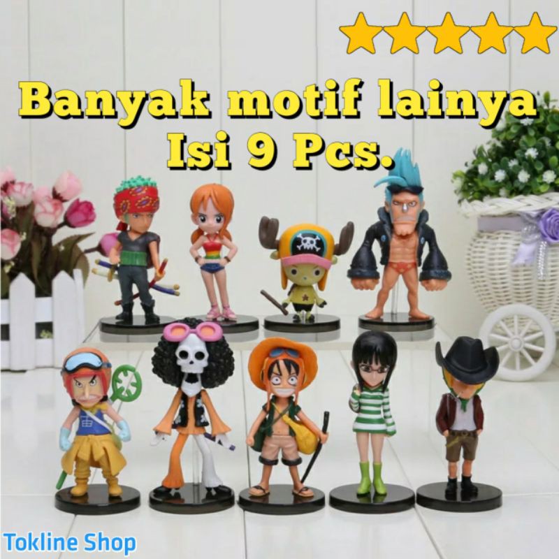 Jual Action Figure One Piece 9 PCS Luffy Zoro Sanji Nami Robin Chopper