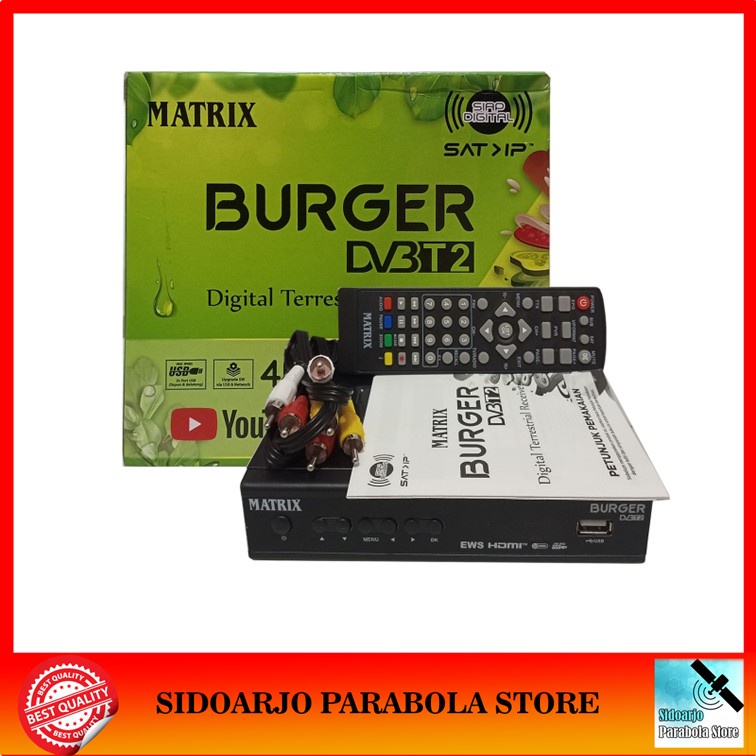 Jual Set Top Box STB TV Digital DVBT2 Matrix Apple Burger Hijau DVB T2