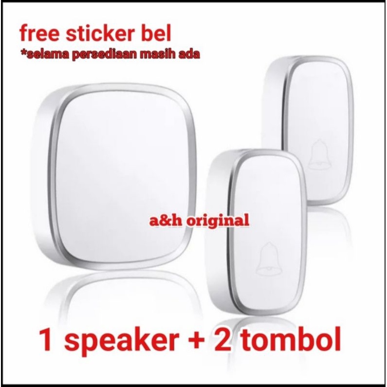 Jual Bel Rumah Wireless Waterproof Door Bell Pintu 2 Tombol To 1