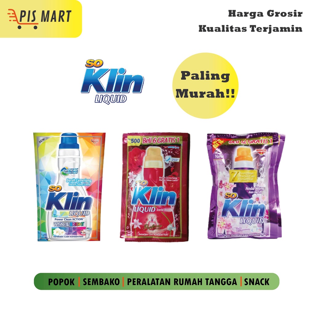 Jual Soklin Cair Deterjen Cair Sachet Renceng Ml Isi Pcs So