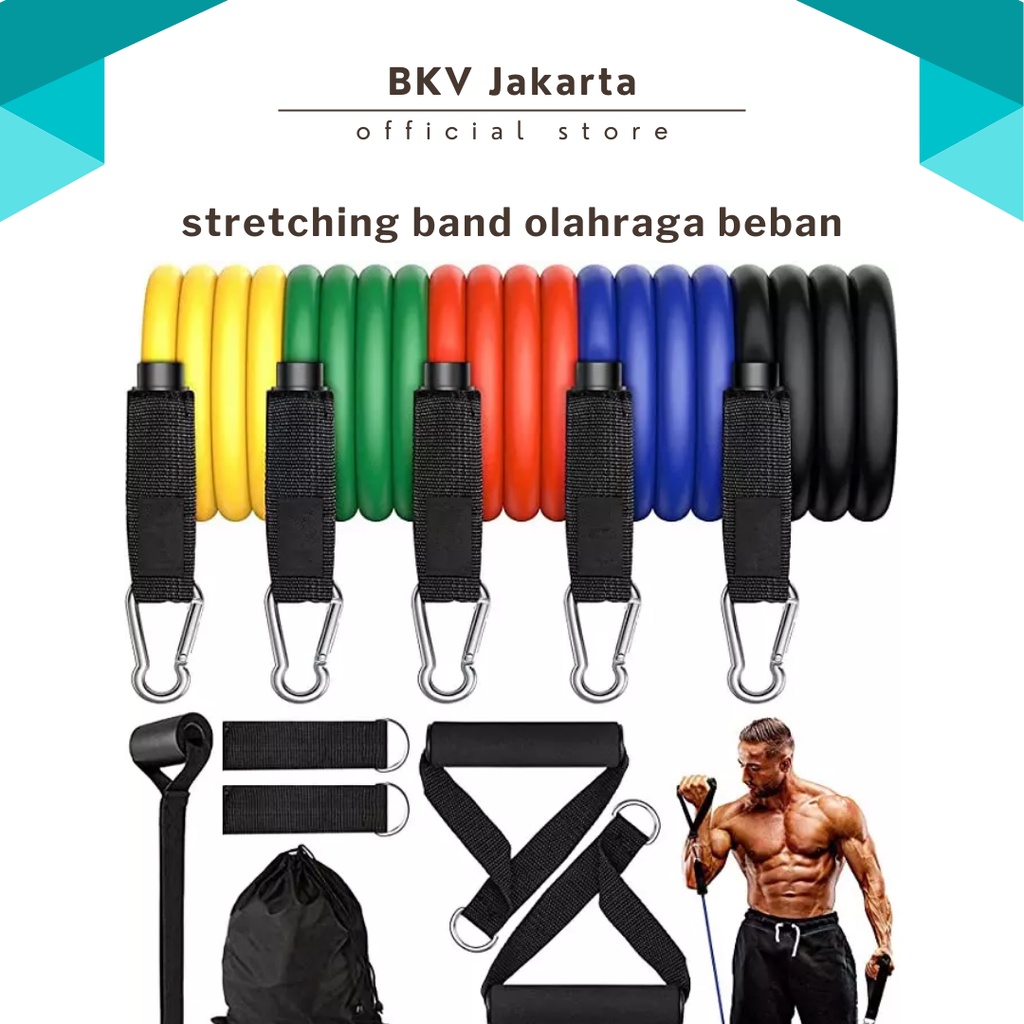 Jual Bkv Stretching Resistance Band Tali Karet Beban Olahraga Gym