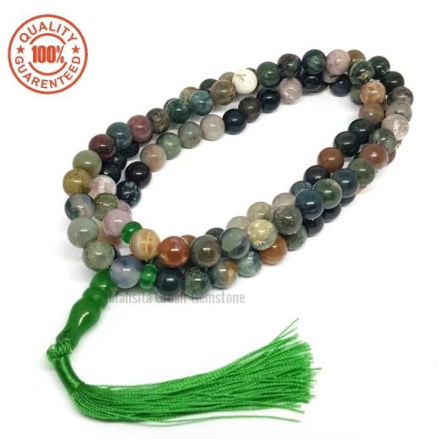 Jual Tasbih Batu Natural Hijau Lumut Suliki Butir Mm Shopee