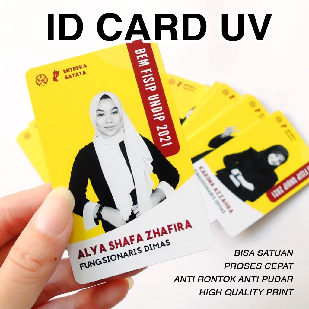 Jual Kartu ID CARD PVC 2 Sisi Cetak Bolak Balik Bisa Satuan UV PRINT