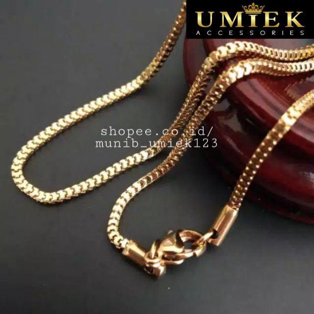 Jual Kalung Pria Wanita Titanium Milano Silver Putih Perak Cowok Cewek