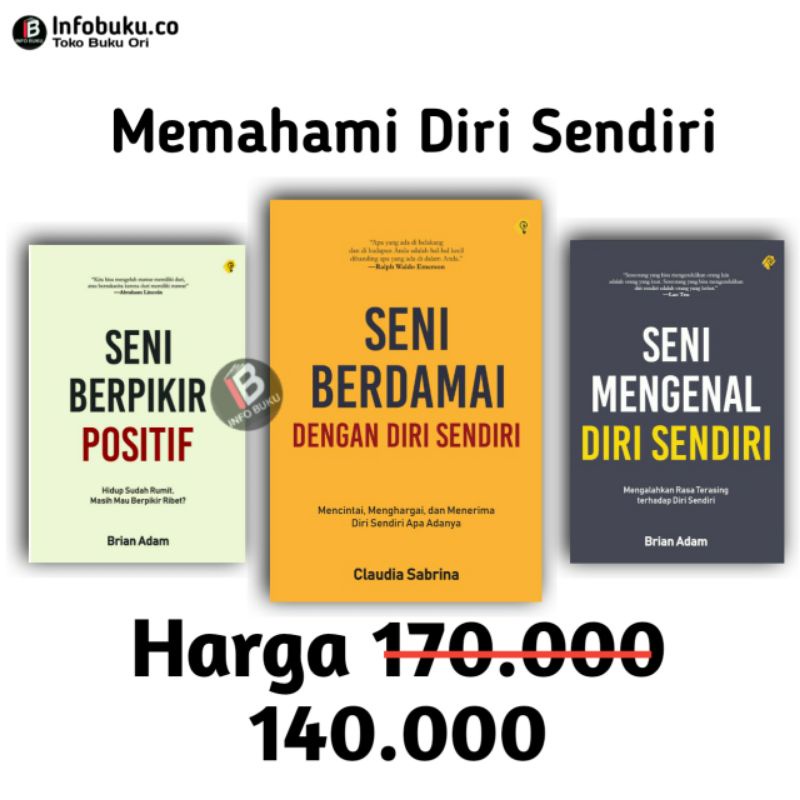 Jual Paket Buku Memahami Diri Sendiri Berpikir Positif Seni Berdamai