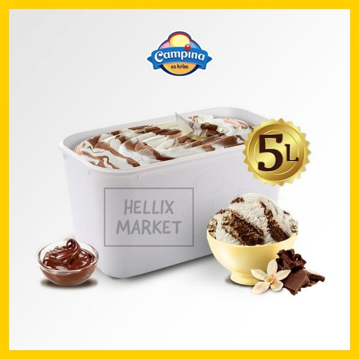 Jual ICE CREAM CAMPINA 5L ES KRIM Chocolate Choco Fudge Bulk 5 LITER