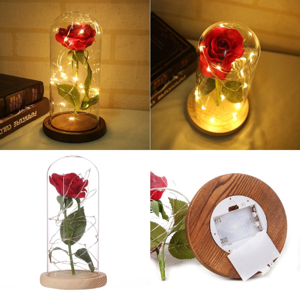 Jual Acevivi Bunga Mawar Lampu Led Dekorasi Beauty And The Beast Rose