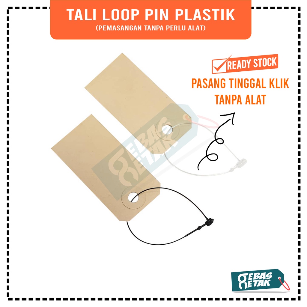 Jual Pcs Tali Hangtag Plastik Murah Loop Pin Hang Tag Label Baju