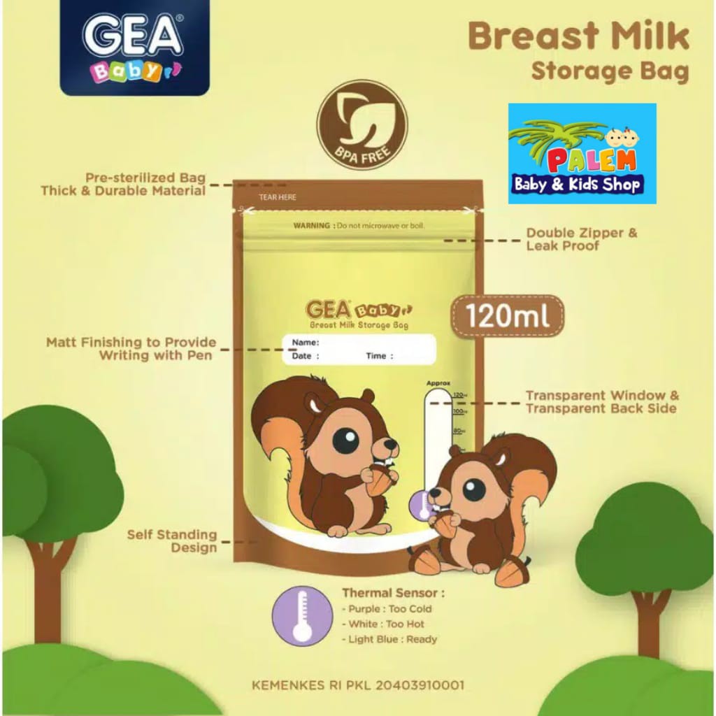 Jual Kantong Asi Ml Merk Gea Baby Safari Profession Mammal