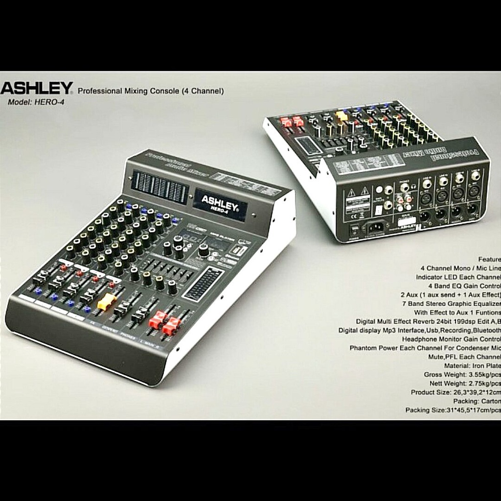 Jual Mixer Ashley Hero 4 Original 4 Channel 199 Dsp Shopee Indonesia