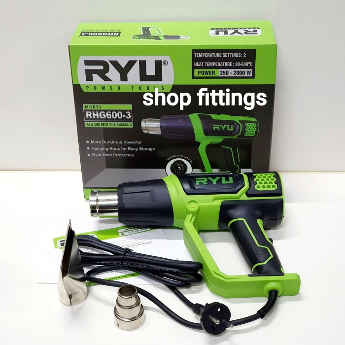 Jual RYU RHG 600 BLOWER HEAT GUN MESIN PEMANAS HOT AIR GUN ATUR SETEL