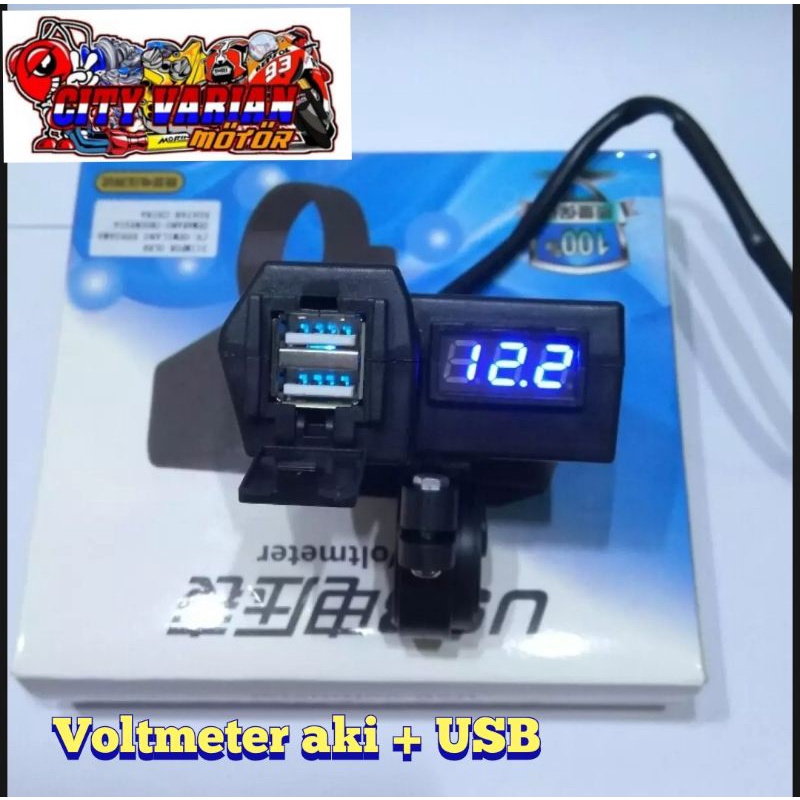 Jual Motorcycle Digital Voltmeter Charger Motor Cas Hp Motor Usb A