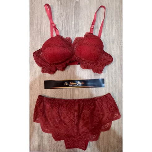 Jual MERAH BATA SEGITIGA BRA SET CD SEGITIGA MERAH BATA LINGERIE BRA