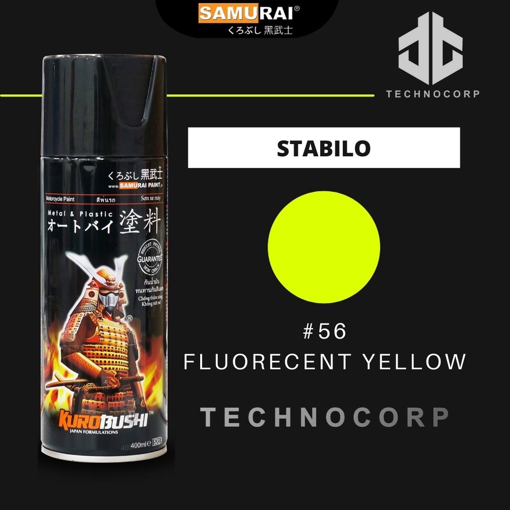 Jual Cat Semprot Samurai Paint Fluorecent Yellow Kuning Stabilo