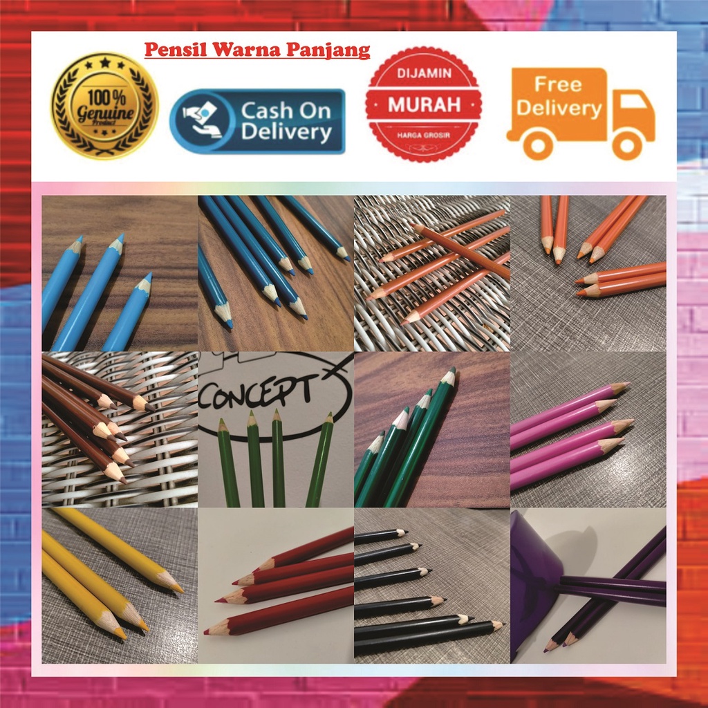 Jual Pensil Warna Satuan Panjang Kayu Pencil Colour High Quality Empuk