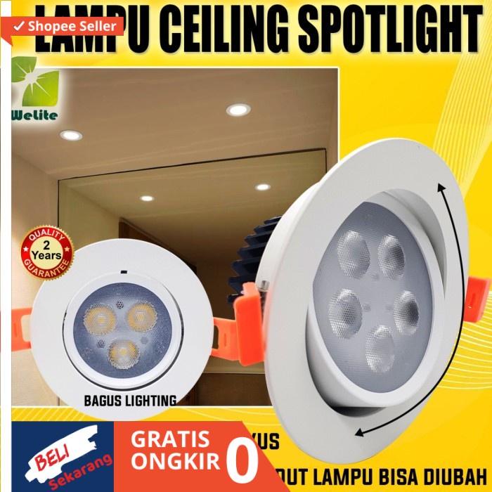 Jual LAMPU DOWNLIGHT LED SOROT SPOT LIGHT 3 Mata 3w 3w 3 Watt Cold