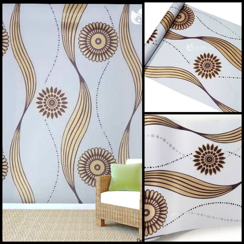 Jual Wallpaper Sticker Dinding Polkadot Cakra Gold 10m X 45cm Shopee