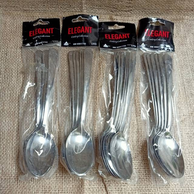 Jual READY Elegant 6 Pcs Spoon Sendok Makan Stainless Steel