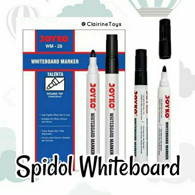 Jual SPIDOL PAPAN TULIS WHITEBOARD MARKER SPIDOL JOYKO WM28 Shopee