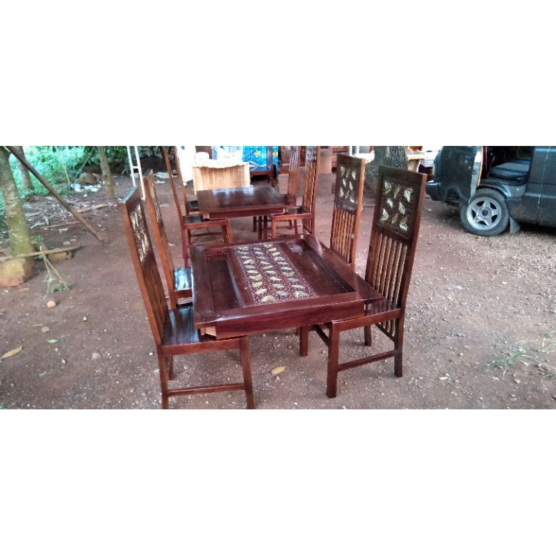 Jual MEJA MAKAN BALERO KAYU JATI KURSI MAKAN MINIMALIS Shopee Indonesia