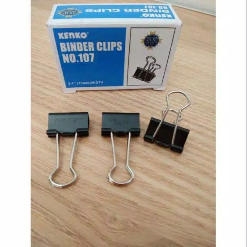 Jual AJS Binder Clips KENKO No 107 Penjepit Kertas Clip Kertas Harga