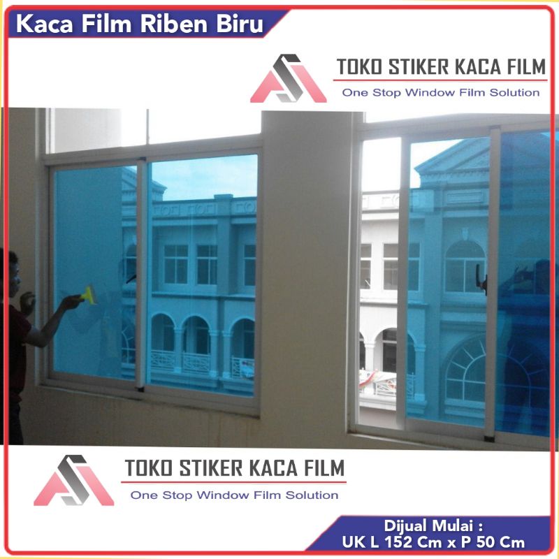 Jual Sticker Stiker Kaca Film Jendela Rumah Kacafilm Mobil Riben Biru