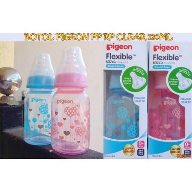 Jual Pigeon Botol Susu Pp Rp Clear Pink Blue Ml Ml Shopee