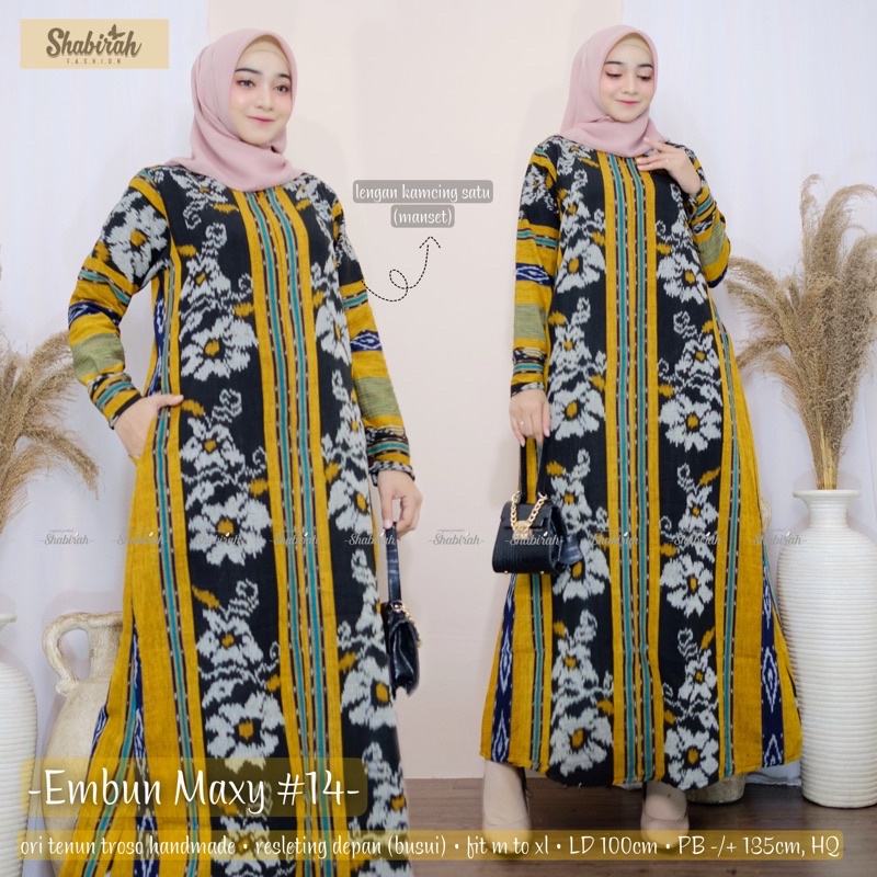 Jual Termurah Cod Gamis Tenun Anjani Halwa Maxy Ld Cm Dress