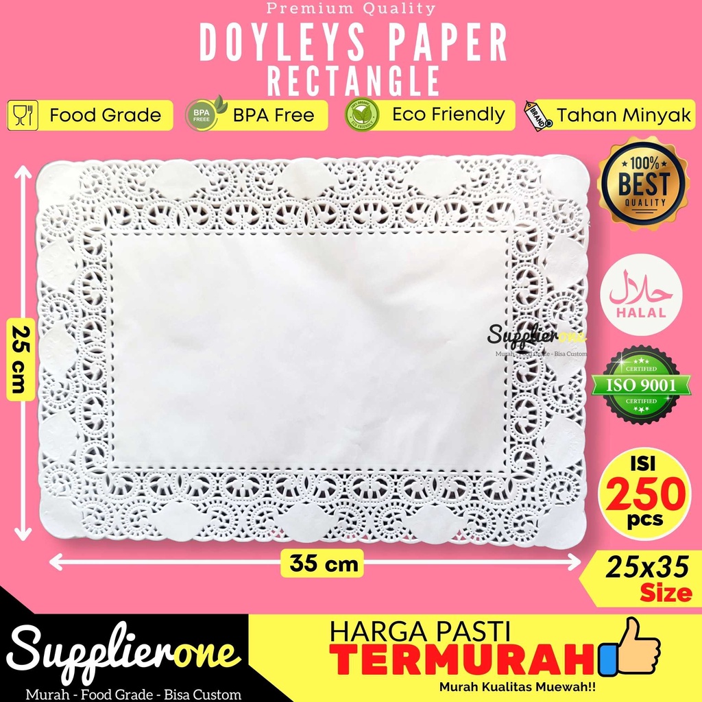 Jual Doilies Persegi Panjang Doyleys Rectangle Doyleys Isi 250 Pcs