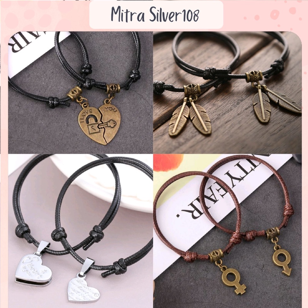 Jual MS108 GL 47 Gelang Couple Liontin Gembok Kunci Gelang Couple