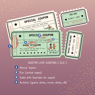 Jual Goofymuufy New Custom Love Coupon Bisa Disobek Ticket