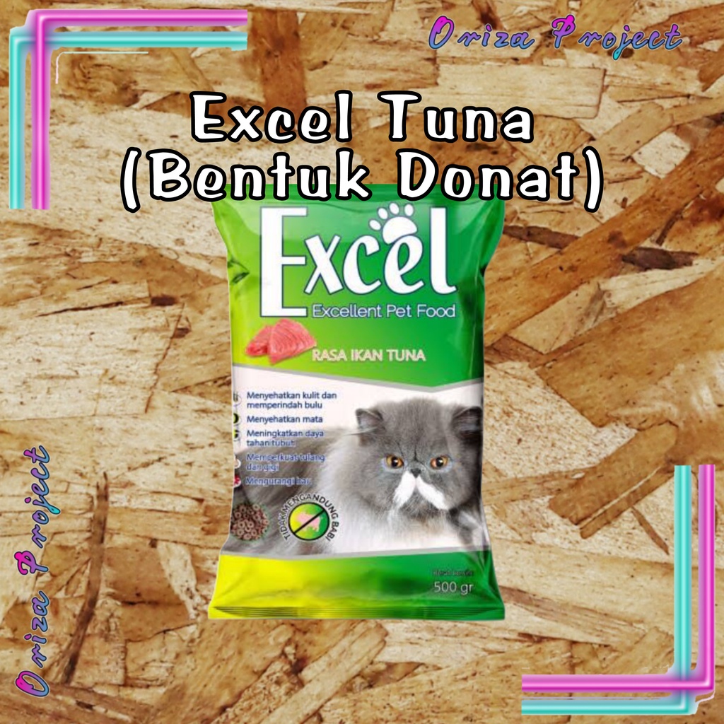 Jual Makanan Kucing Excel Cat Food All Varian 500 Gram Ikan Donat