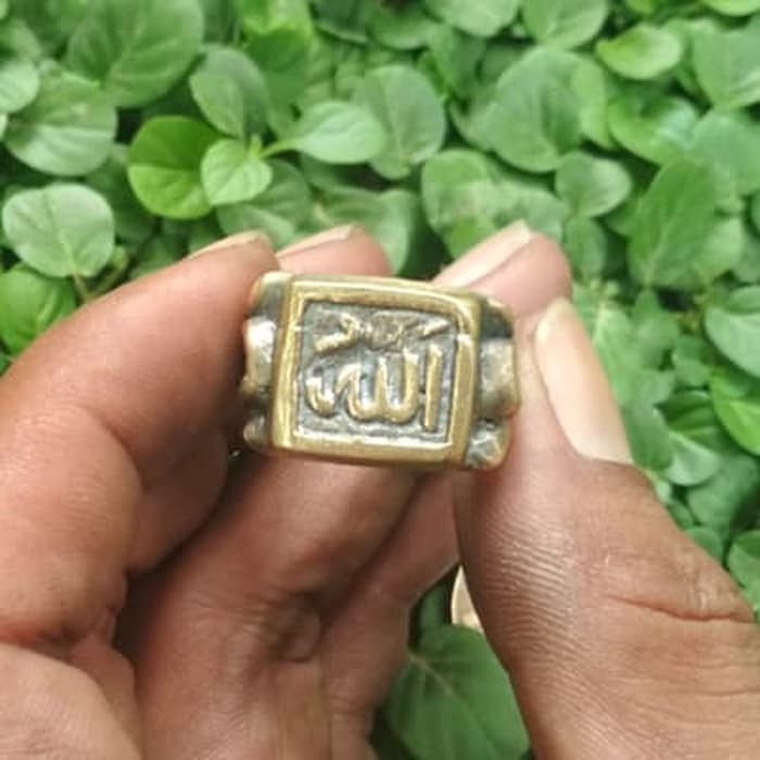 Jual Cincin Kuningan Tulisan Arab Lafadz Allah Model Kuno Shopee