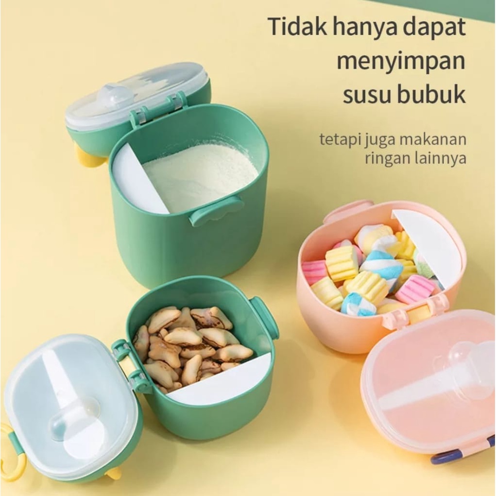 Jual Tempat Susu Bayi 800ml Karakter Dino Portable Sealed Baby Milk BPA