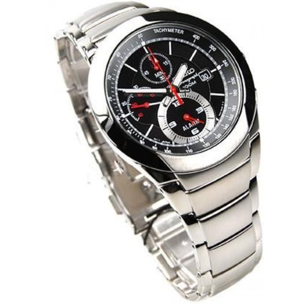 Jual Seiko Quartz Snab P Chronograph Black Dial Jam Tangan Pria