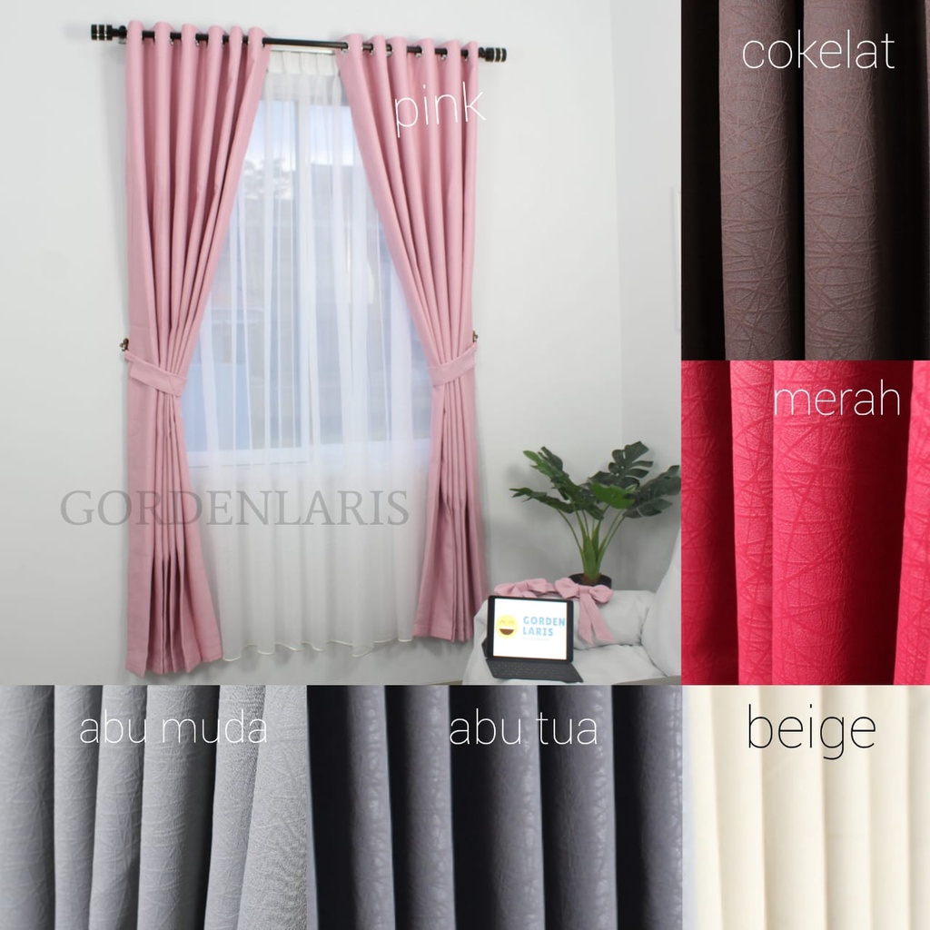 Jual Gorden Polos Blackout Doff Benneta Minimalis Jendela Pintu Hordeng