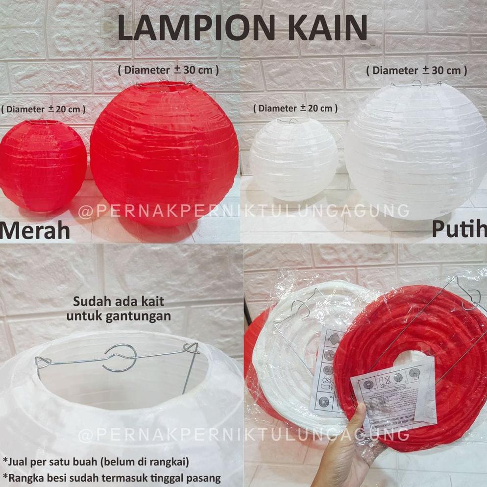 Jual Lampion Kain Polos Merah Dan Putih Lampion Cm Dan Cm