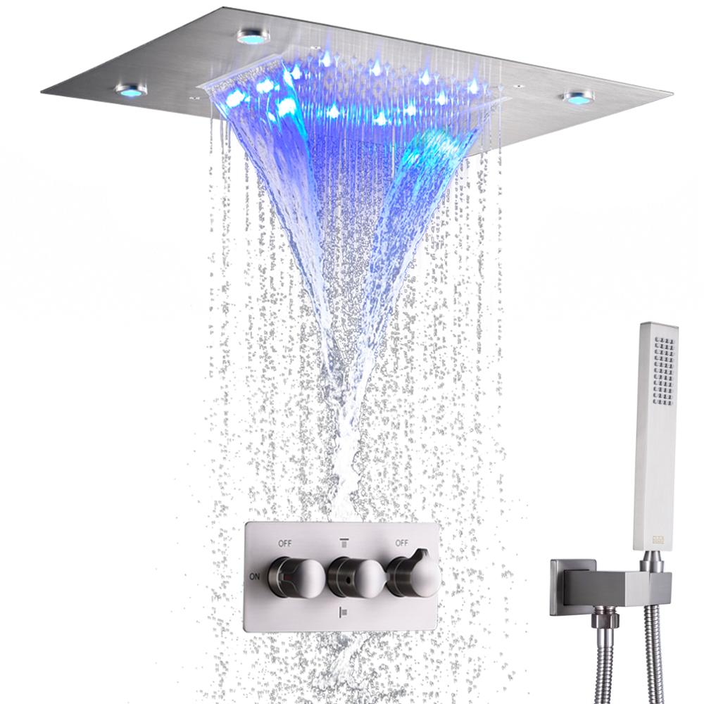 Jual Shower Kamar Mandi Waterfall Thermostatic Led Rain System 14 X 20