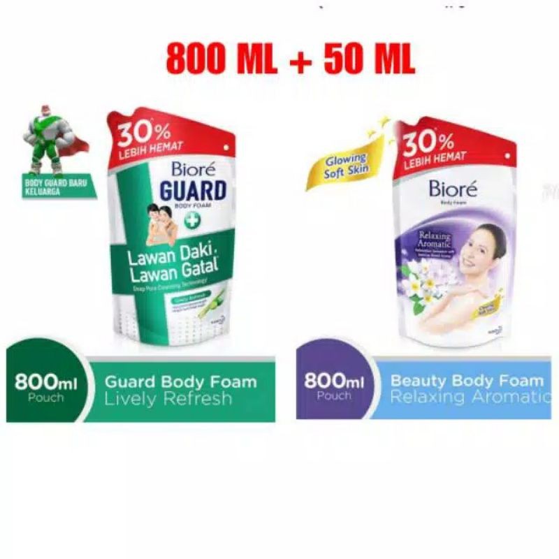 Jual Biore Guard Body Foam Lively Refresh Sabun Mandi Refill 800 Ml