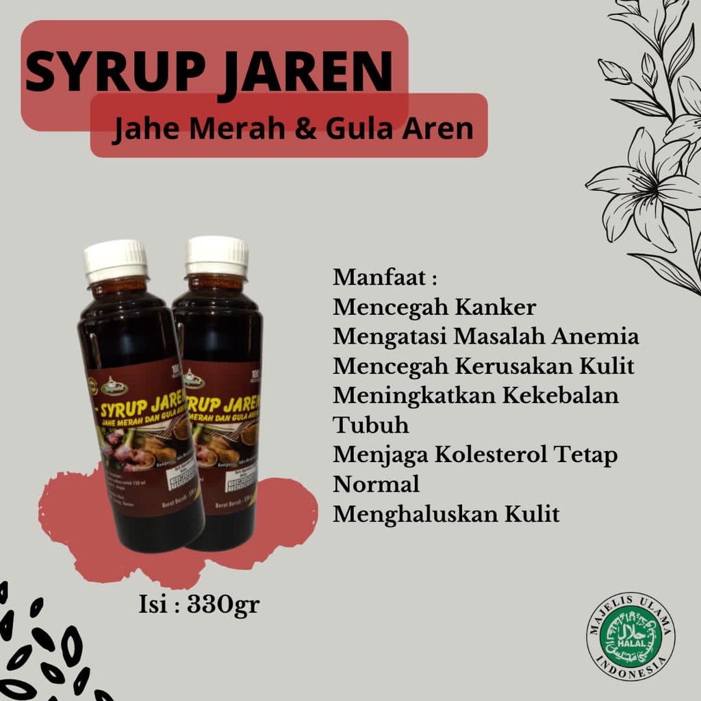 Jual SYRUP JAREN SYRUP JAHE MERAH GULA AREN Shopee Indonesia