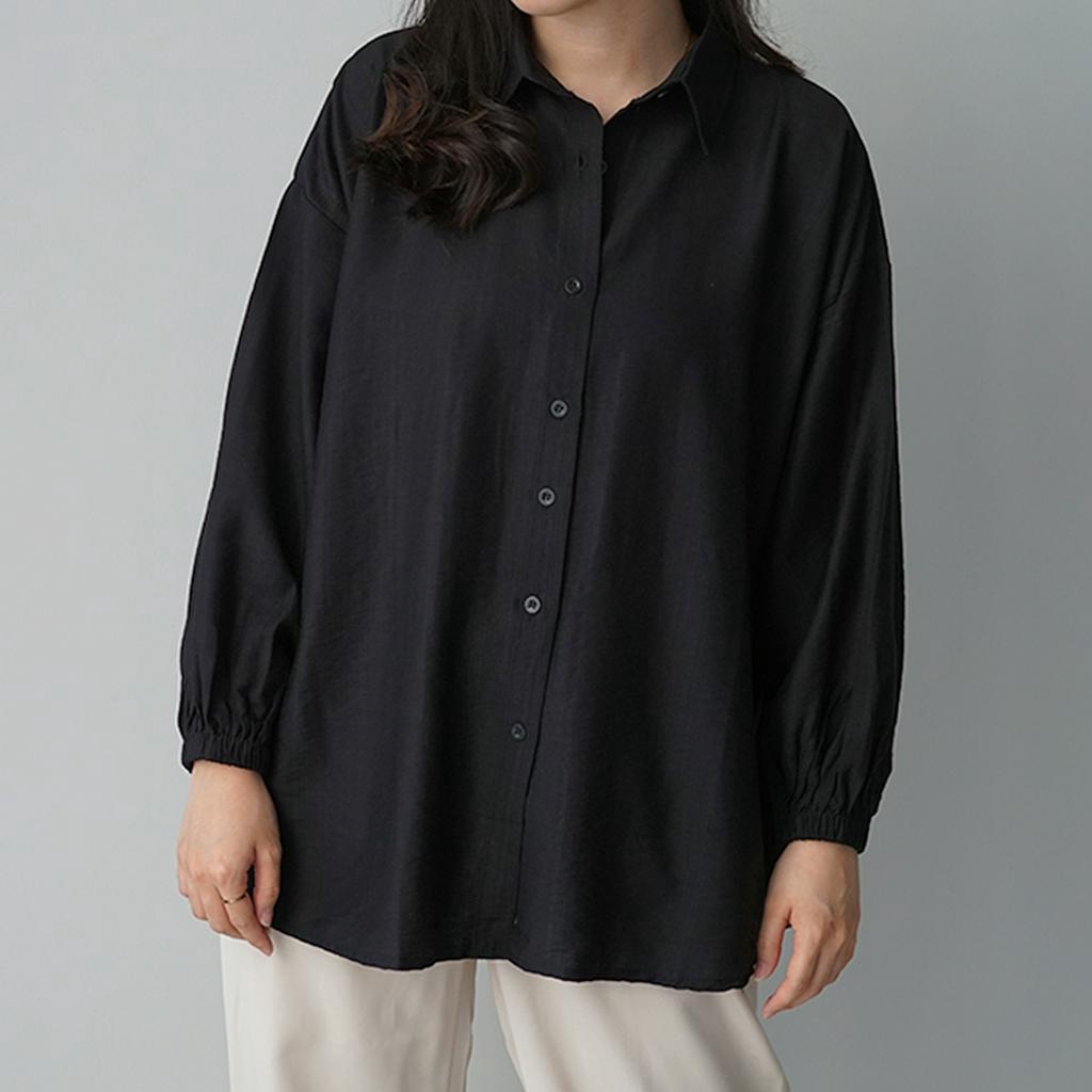 Jual Puffy Linen Shirt Shu Studio Kemeja Atasan Wanita Lengan Karet