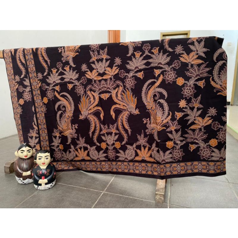 Jual Kain Batik Solo Alusan Balian Merak Tarung Hitam Shopee Indonesia