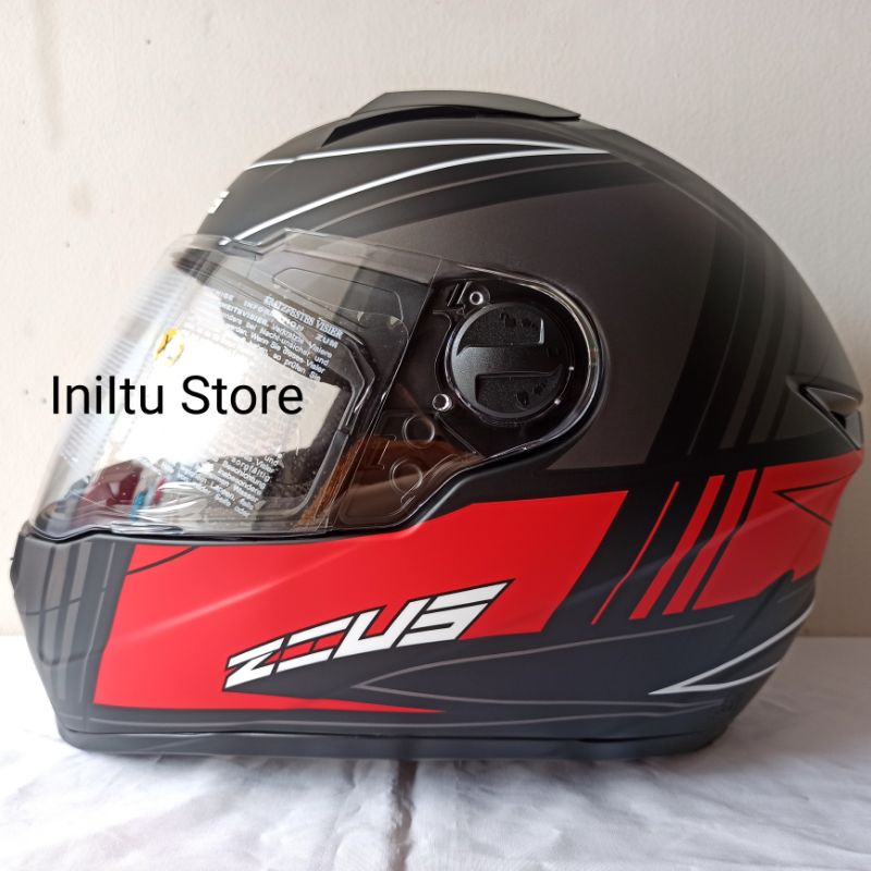 Jual Helm Zeus ZS811 ZS 811 Z811 Matt Black J20 Red Full Face Free Dark