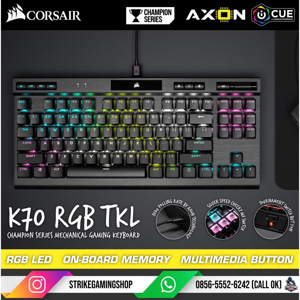 Jual Corsair K Rgb Tkl Champion Series Mechanical Gaming Keyboard