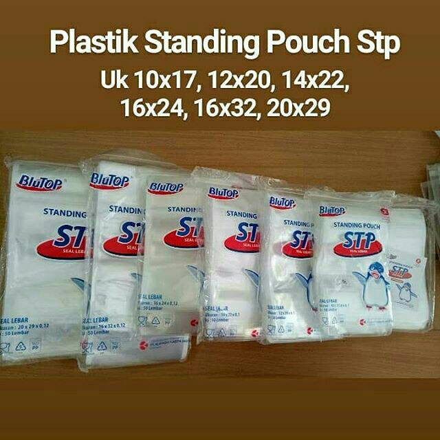 Jual Plastik Kemasan Standing Pouch PP Klip 16 X 24 Cm Tebal 120mc