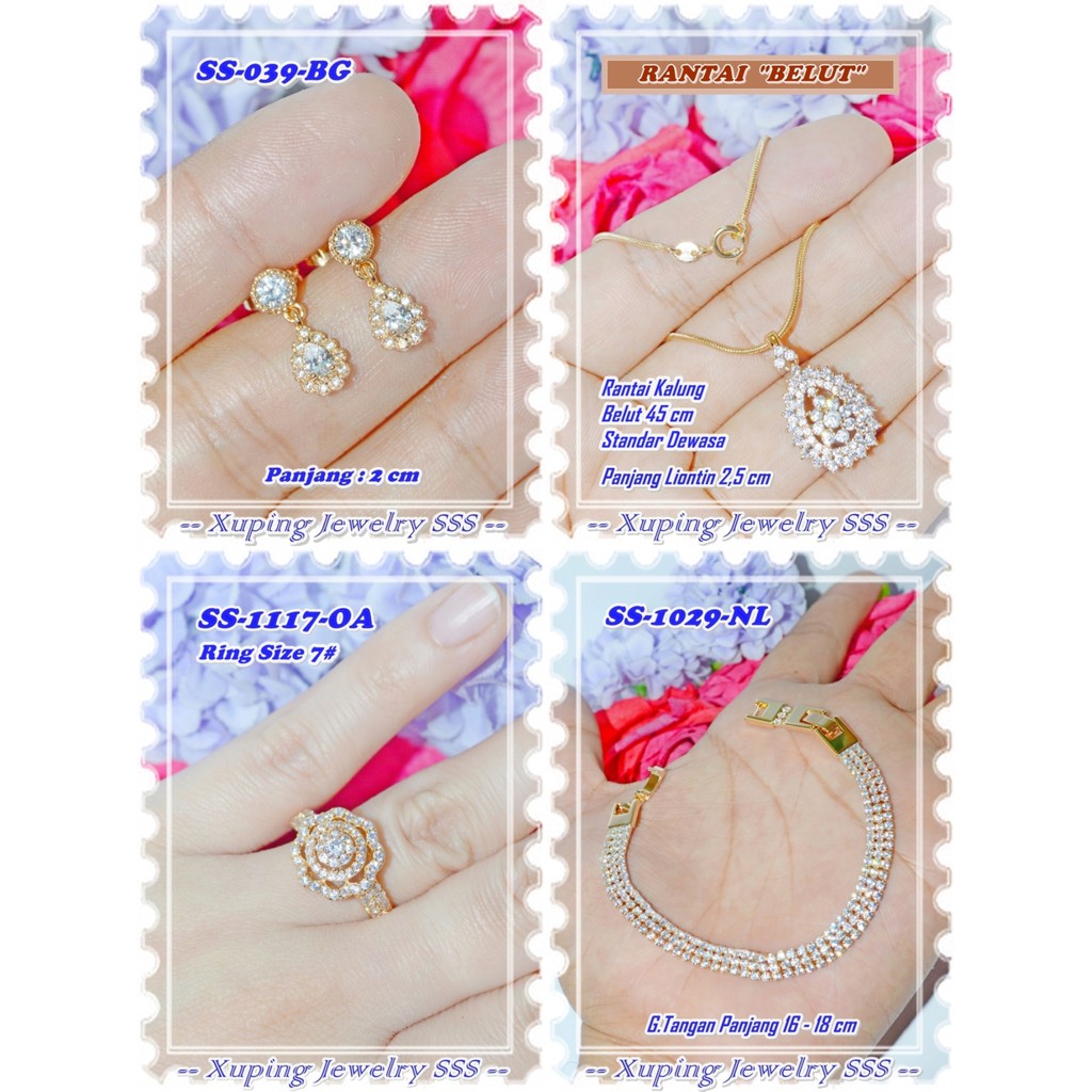 Jual Accesories Lapis Emas Set Royal Zircon Gold Merek Xuping