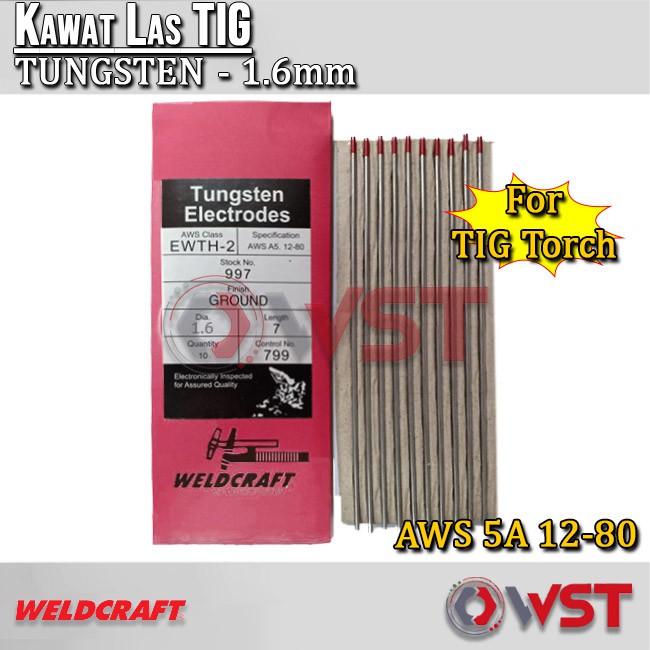 Jual WELDCRAFT KAWAT LAS TUNGSTEN 1 6 MM KAWAT LAS TIG 1 6 MM Shopee