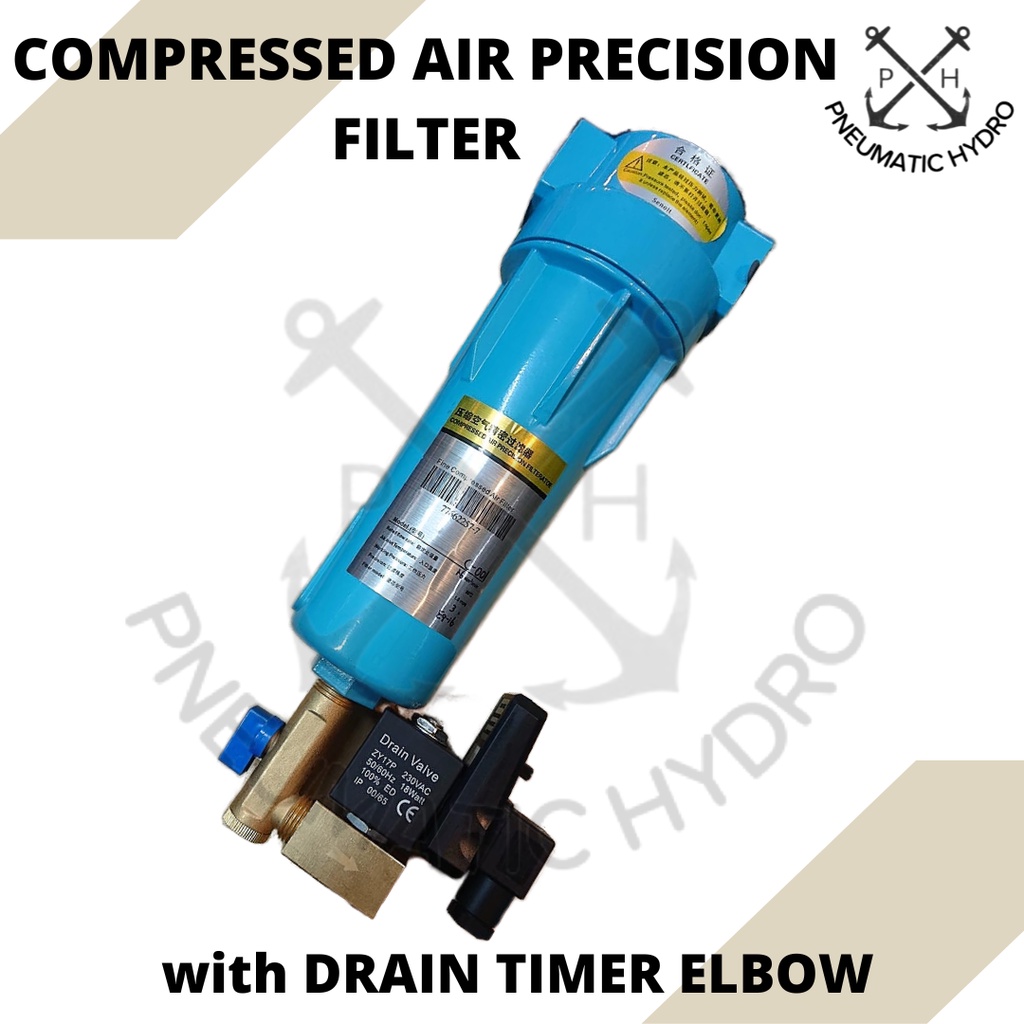 Jual Compressed Air Precision Filter Drat With Drain Timer Elbow